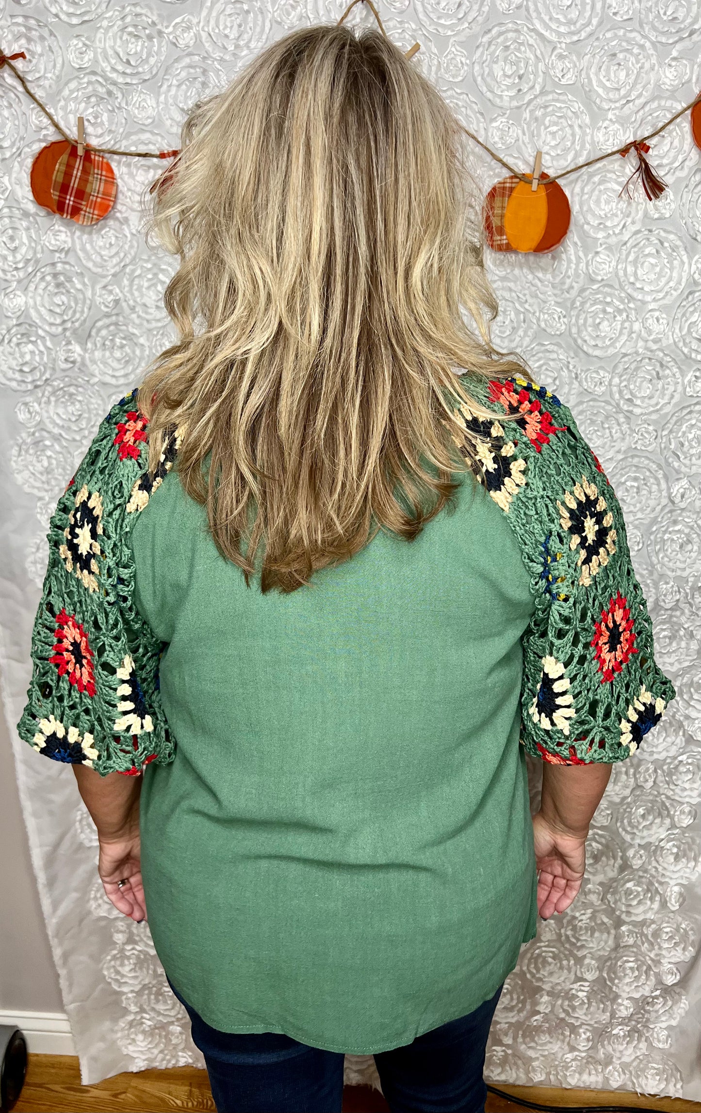 Color Burst In Green Top (IN STOCK)